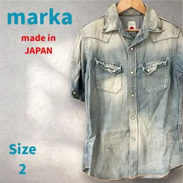 marka 마카 데님 셔츠 일본제 구제 의류 반팔