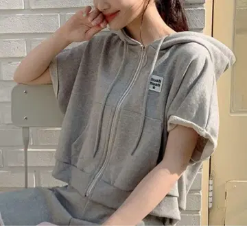 muah muah 하프 후드 집업 후드티 무아무아
