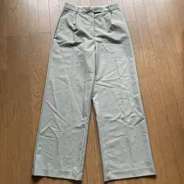 ZARA 그레이 와이드 레그 슬랙스 L 사이즈