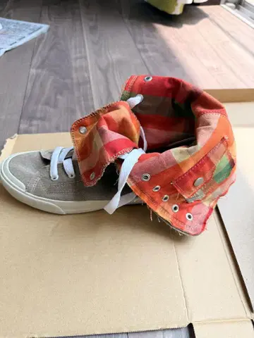 PPFM 하이컷 스니커즈 체크 무늬 27.0cm
