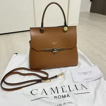 CAMELIAROMA 까멜리아 로마 가죽 핸드백 카메오 브라운 브라운