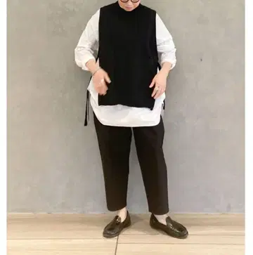 journal standard luxe 드라이 천축 크루넥 베스트 블랙