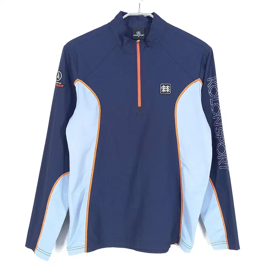 Kolon Sport Men's Spandex Slim Fit Long Sleeve Hiking Tee Navy 95 (HU38426)