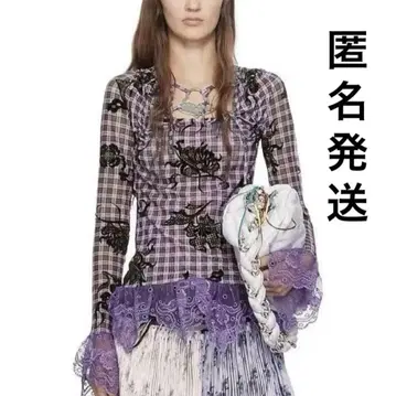 CHOPOVA LOWENA 쵸포바 로웨나 24aw 보라색 체크 긴팔