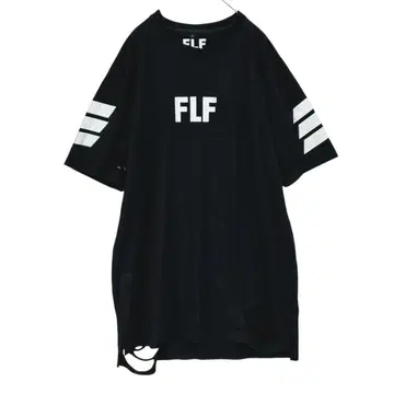 FLF 반팔 롱 티셔츠 블랙 [LL] 남성용 빈티지 스타일