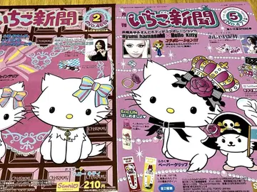 산리오 레트로 딸기 신문 참키티 2부 세트 A