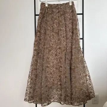 RANDA 브라운 레이스 롱 스커트