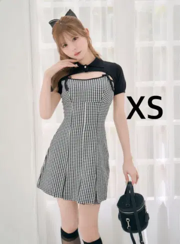 미셸 마카롱 숏 볼레로 앙상블 깅엄 원피스