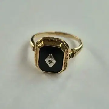 빈티지 앤티크 10K 오닉스 반지