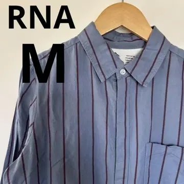 RNA 파랑 스트라이프 긴팔 셔츠 레트로 여성 빈티지 M 사이즈