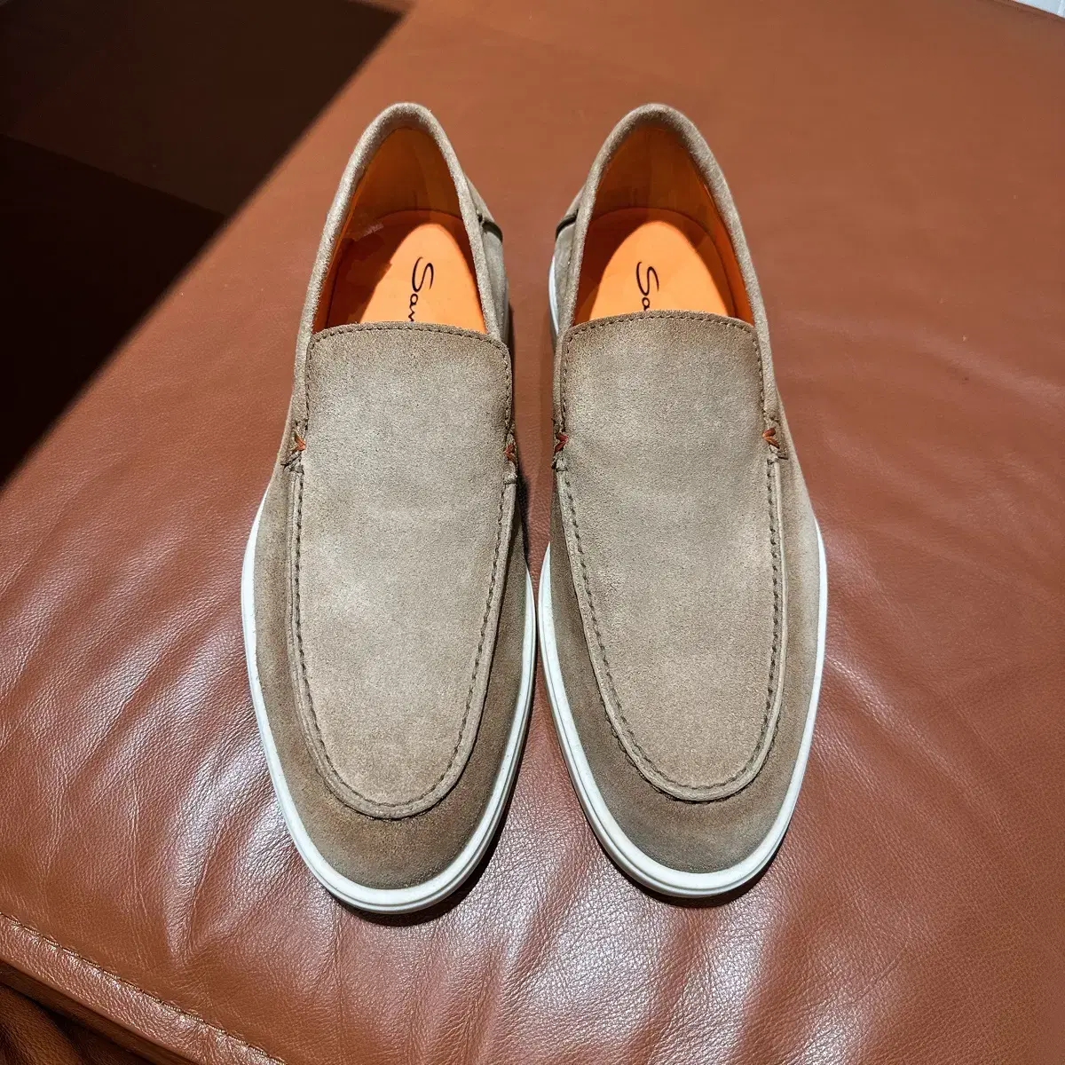 (정품/새상품) SANTONI 산토니 남성 브라운 스웨이드 로퍼