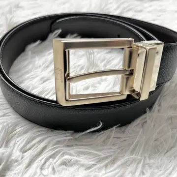 컨디션 최상 던힐/dunhill 주름 가죽 리버서블 가죽 벨트 블랙