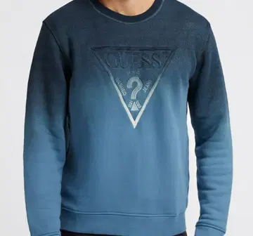 GUESS 맨투맨 Brun Ombre Logo 블루