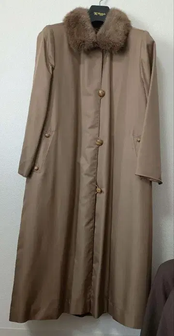 Kanebo Silk 브라운 롱 코트