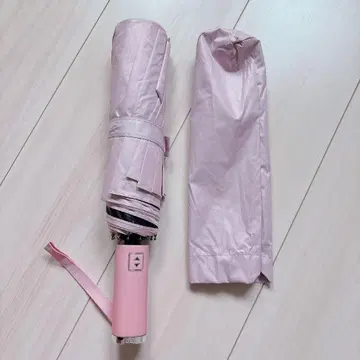 양산 접이식 우천 겸용 UV 차단 접이식 자동 개폐 파우치 포함 핑크
