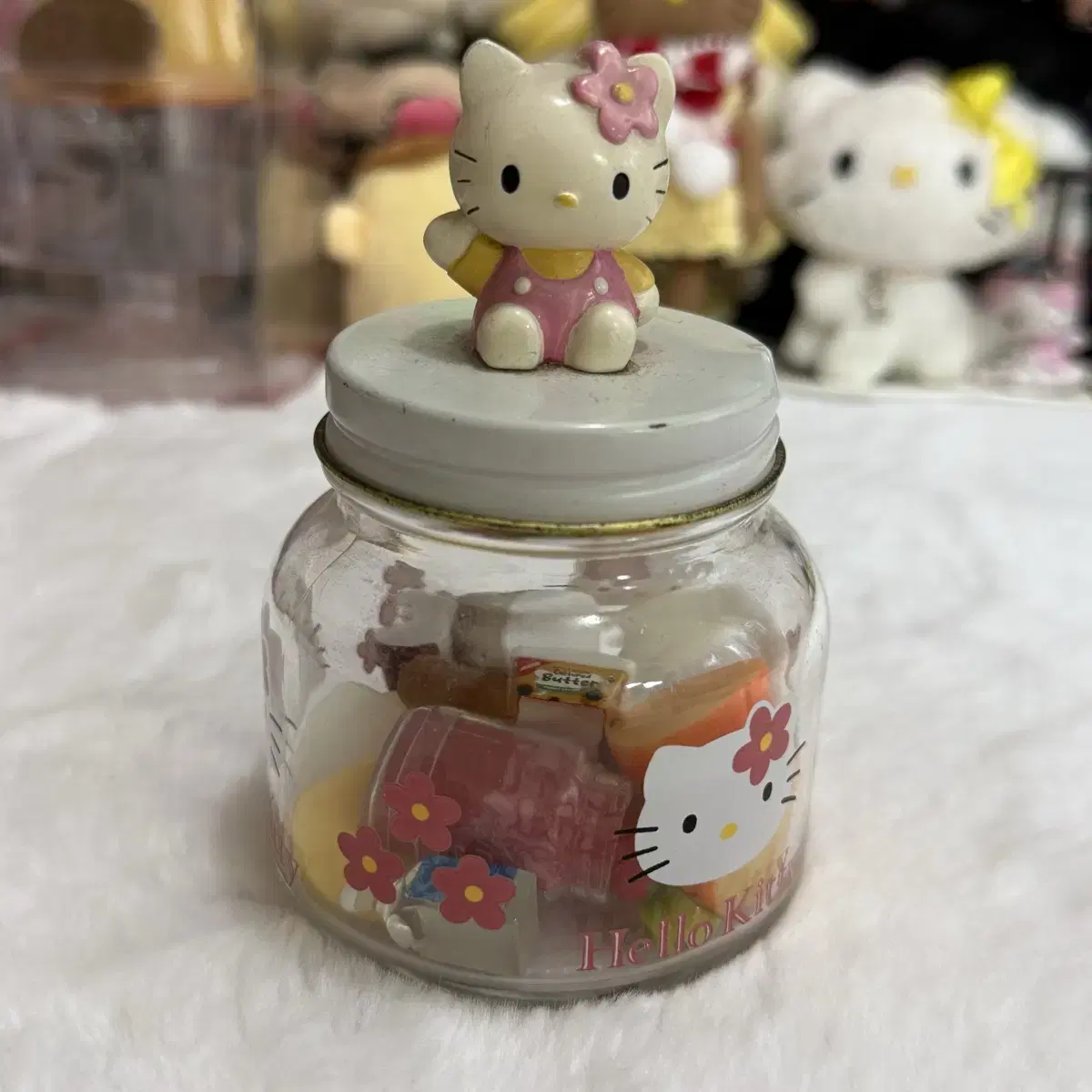 고전키티 유리병보관함 카오하나키티 00년제품