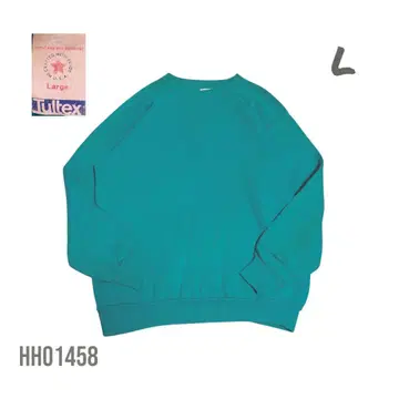 80s 90s 타르텍스 무지 맨투맨 트레이닝복 L 블루