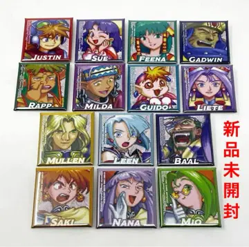 GRANDIA 얼굴 아이콘 캔뱃지 전 14종 컴프 세트 그란디아 세가