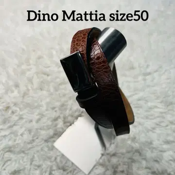 Dino Mattia 악어 엠보싱 벨트 이탈리아제 size50 브라운