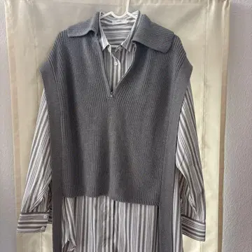 kizuki 니트 베스트와 셔츠 세트