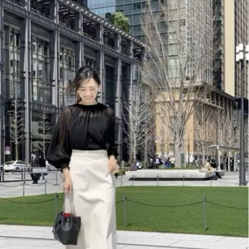 양류 개더 쉬폰 블라우스 사이즈 34 엠프리미어