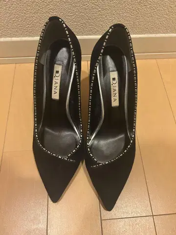 DIANA 다이애나 스웨이드 펌프스 블랙 블랙 스터드 23.5cm