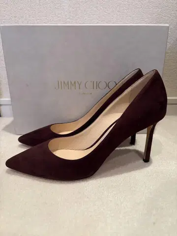 미사용 새상품급! JIMMY CHOO 버건디 스웨이드 펌프스