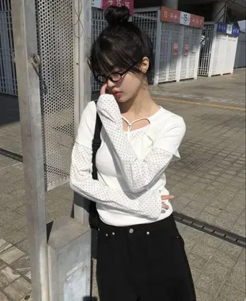 nugu anyonemore 코드 스토퍼 포함 반팔 티셔츠 위시 코어