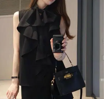 meing. 미사용 새상품 택 포함 tie frill blouse