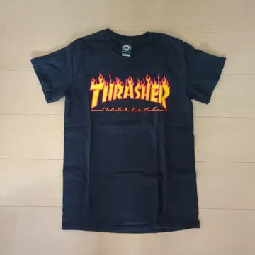 Thrasher 프레임 로고 반팔 티셔츠 블랙