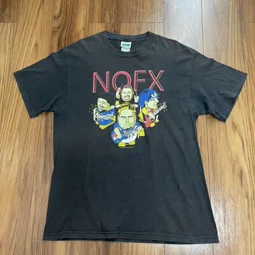 00s NOFX 티셔츠 블랙 페이드 밴딩 멜로코어