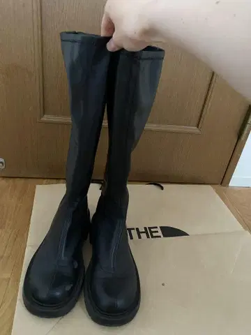 블랙 롱 부츠 통굽 25cm