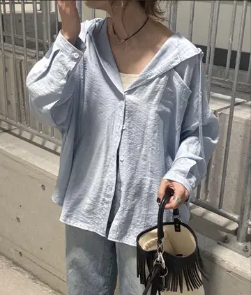 후드 부착 시어 셔츠