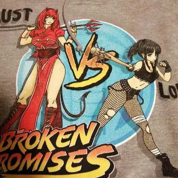 BROKEN PROMISES 애니메이션 후드티 M 그레이