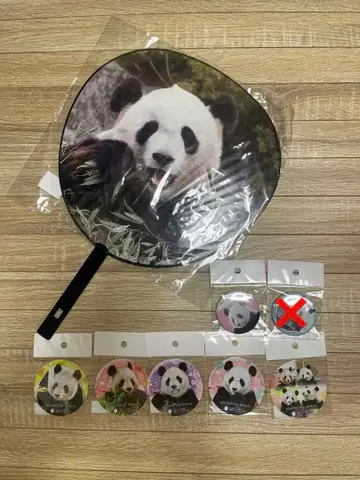 어드벤처 월드 팬더 부채 유이타마 캔뱃지 스티커 세트
