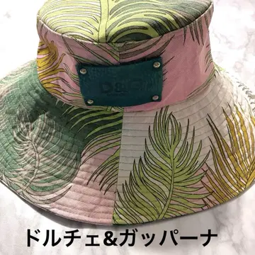 D&G 버킷 햇 멀티 컬러 잎 패턴 보타니컬 와이드 챙 타입