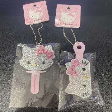 참키티 키라 데코 미니 거울 참 미니 브러쉬 참 산리오