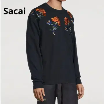 사카이 플라워 자수 롱 슬리브 티셔츠 롱T