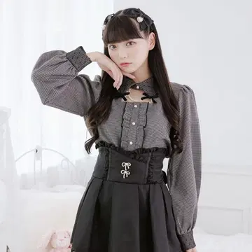 Pal elfy 하운드투스 체크 블라우스