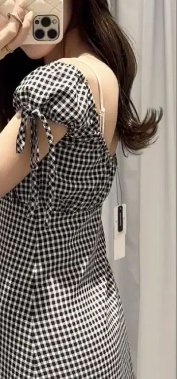 coca 깅엄 체크 원피스