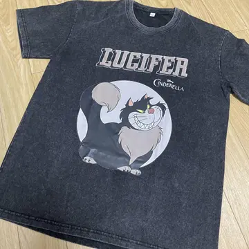 대인기! 귀여운 디즈니 루시퍼 패턴 티셔츠 컷소!