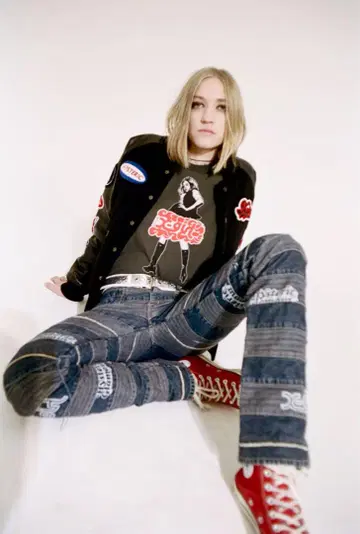 히스테릭 글래머 x-girl 콜라보 데님