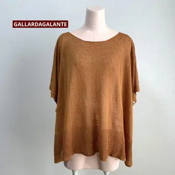 GALLARDAGALANTE 린넨 92% 판초 썸머 니트