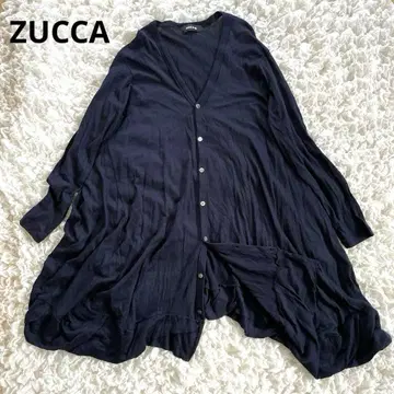 ZUCCA 주카 롱 가디건 웨이브 헴 벌룬 A 라인 겉옷 M