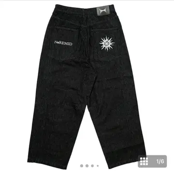 블랙 L Noremid RIGIT SUPER BAGGY DENIM