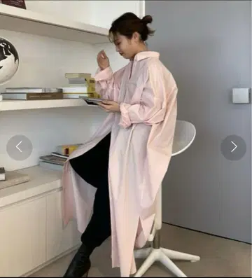 etre tokyo 롱 셔츠 원피스 핑크