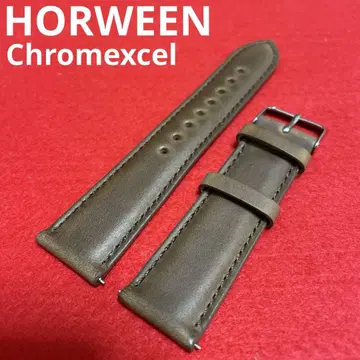 호윈 크롬 엑셀 시계 벨트 밴드 가죽 22mm 브라운