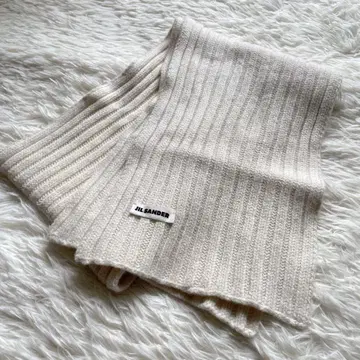질 샌더 JIL SANDER 머플러 화이트 화이트 니트 리브 무지