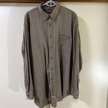 NAUTICA 빅 실루엣 브라운 스트라이프 긴팔 셔츠 2XL