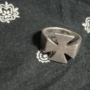 vintage 70's silver925 iron cross ring